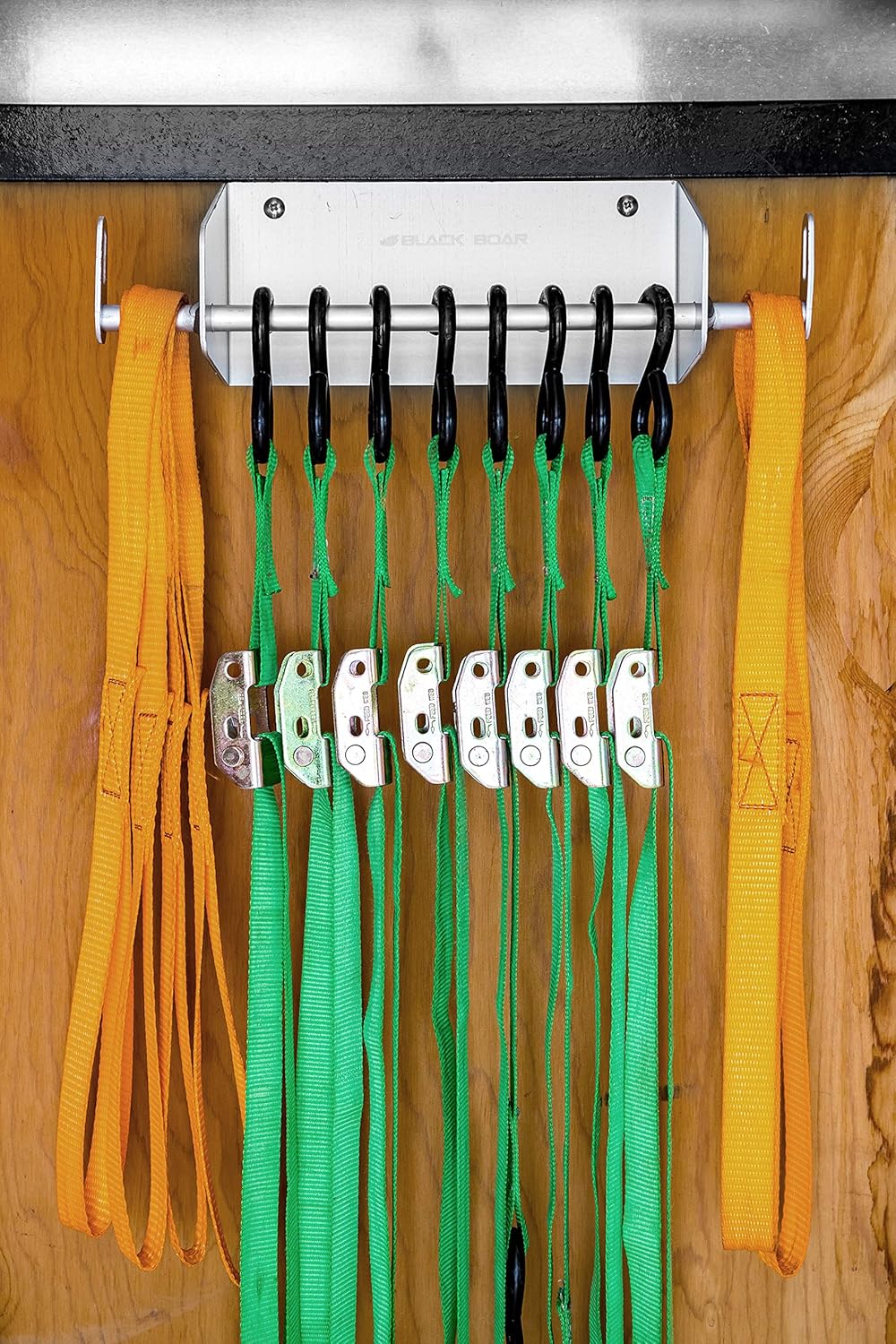 Black Boar Aluminum Hanger for Enclosed Trailer/Garage | Holds tie, Ratchet Straps and bungees While in Transit or at Home | Durable Construction | Easy to Install (66120)