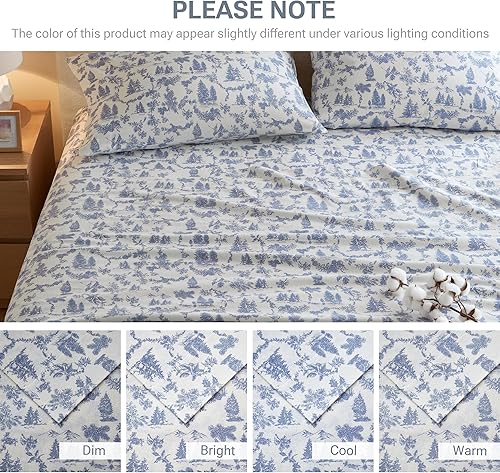 Vista 160 de True North by Sleep Philosophy - Juego de ropa de cama acogedora de franela 100% algodón, estampado de animales y estrellas, lindo, ultrasuave