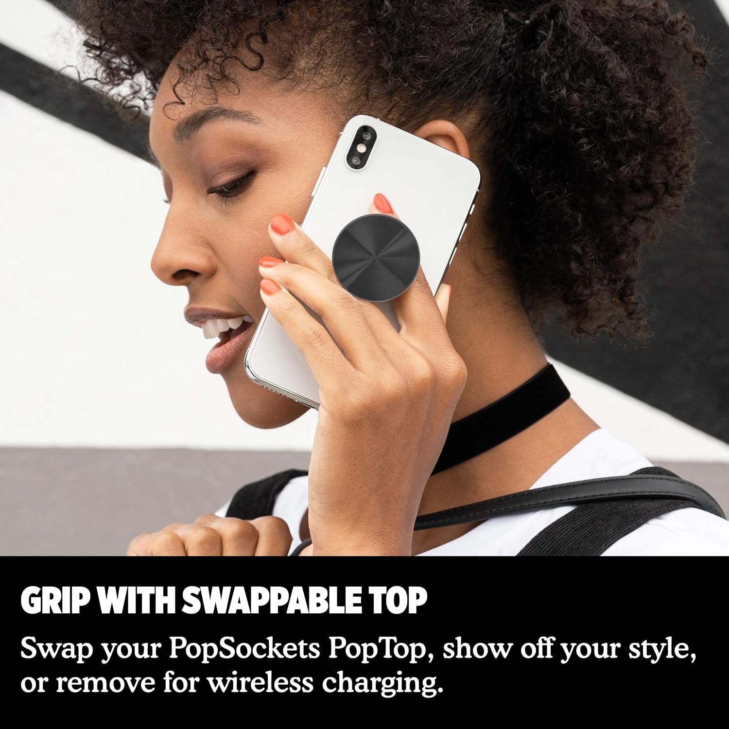 PopSockets: PopGrip Expanding Stand and Grip with a Swappable Top for Phones & Tablets - Backspin Aluminum