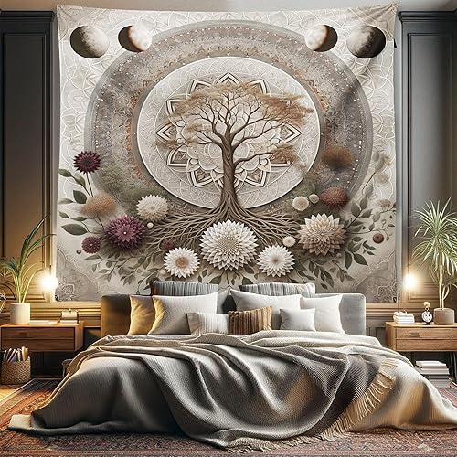 Miniatura 109 de Ambesonne Tapiz de naturaleza, silueta de oso salvaje en el bosque de la selva en la noche oscura, ilustración para colgar en la pared para Verde