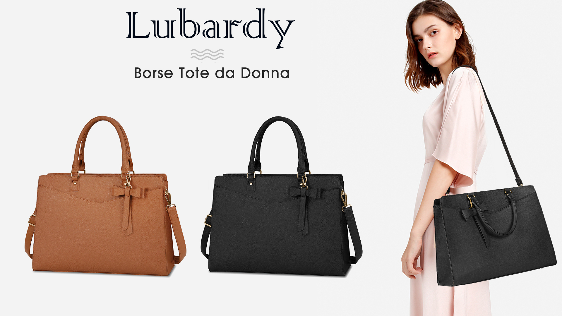 Borsa Donna Per Lavoro Con Porta PC 15.6 Pollici - Tote In Pelle PU Con Tracolla