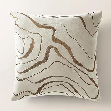 Z Gallerie Encina Decorative Throw Pillow 22" Rust/Ivory | Modern Accent Pillows, For Couch, Sofa, Bedroom