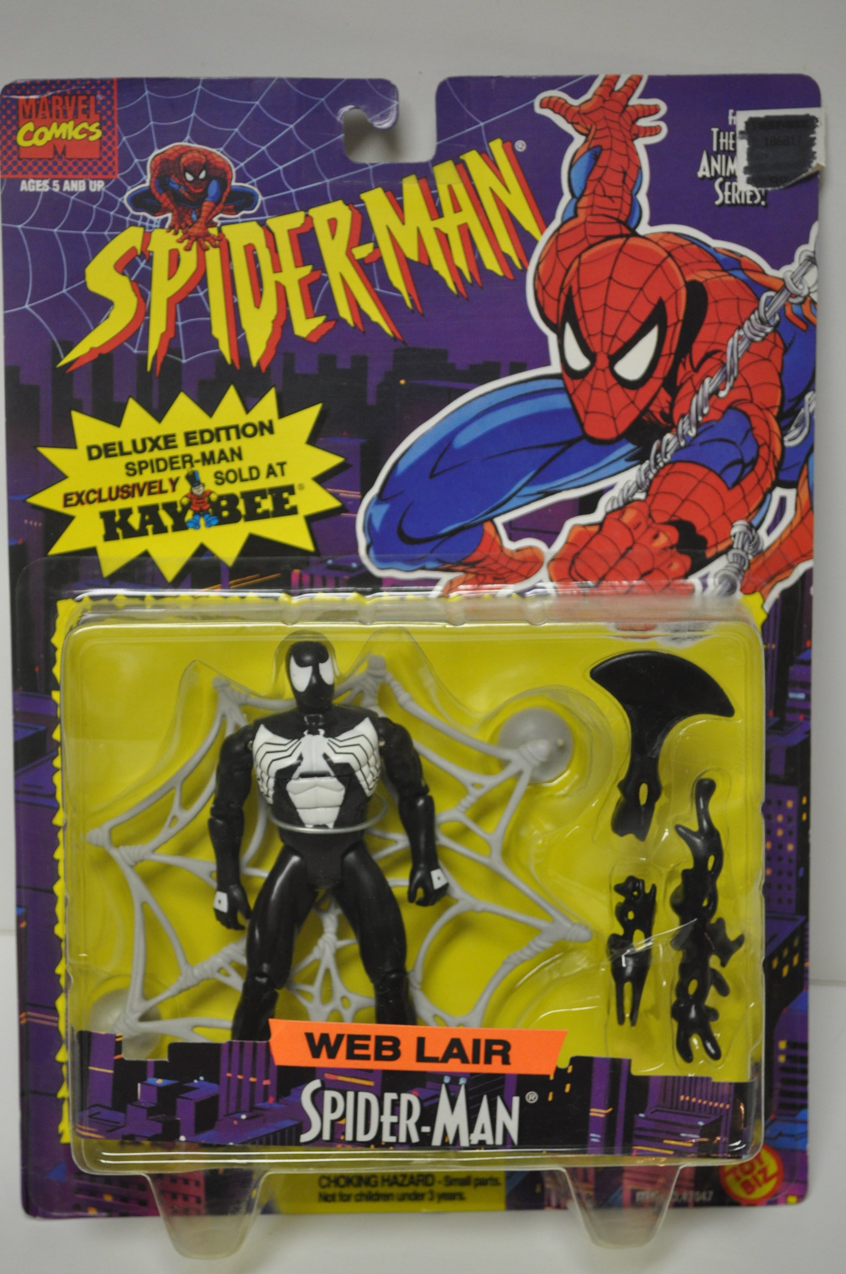 SPIDERMAN - WEB LAIR SPIDER-MAN (BLACK COSTUME) - 13cm ACTION 