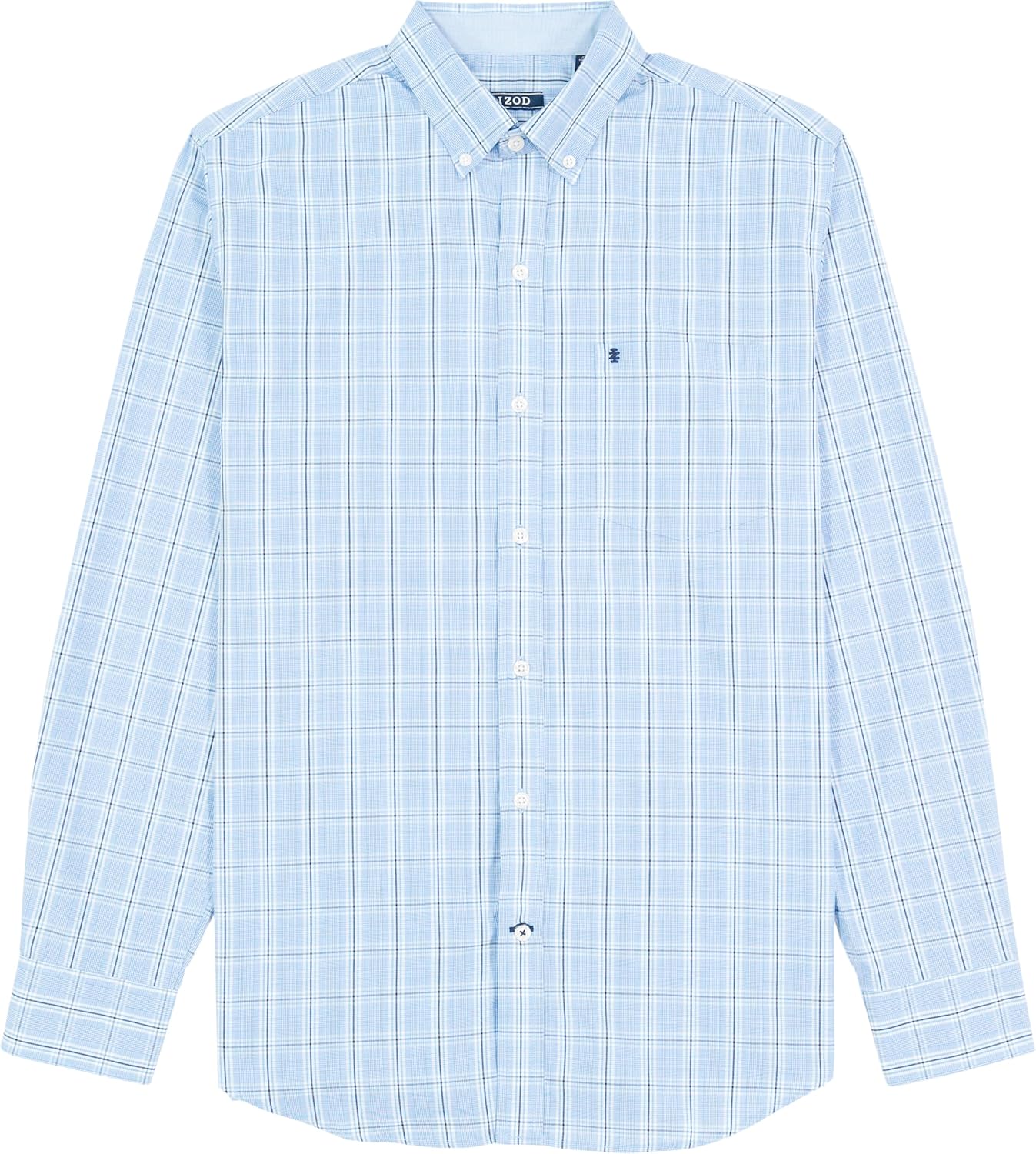 IZOD Men’s Big and Tall Performance Comfort Long Sleeve Plaid Button Down