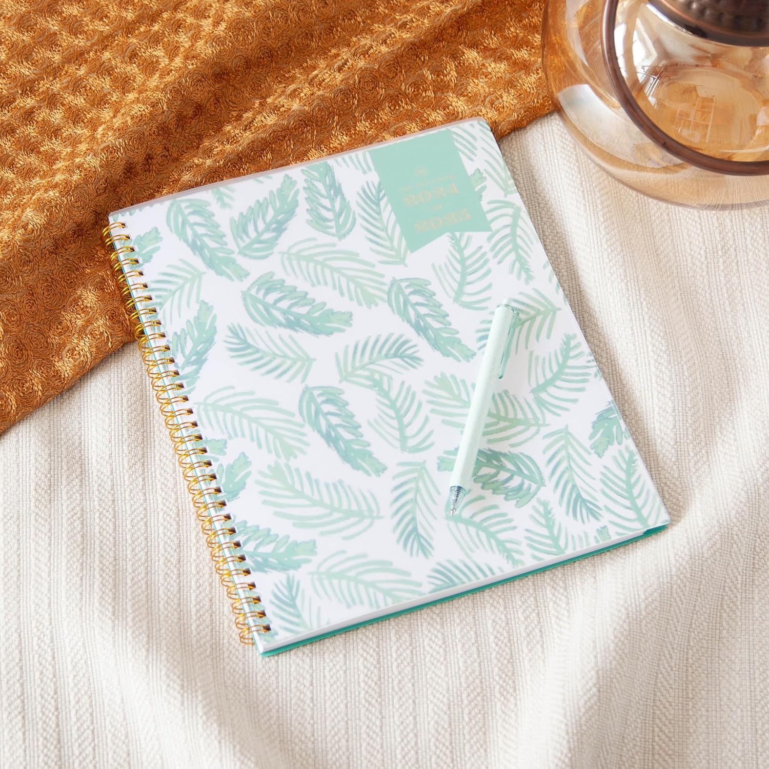 Blue Sky Day Designer for 2024-2025 Academic Year Weekly and Monthly Planner, 8.5' x 11', Frosted Flexible Cover, Wirebound, Palms (137891-A25)