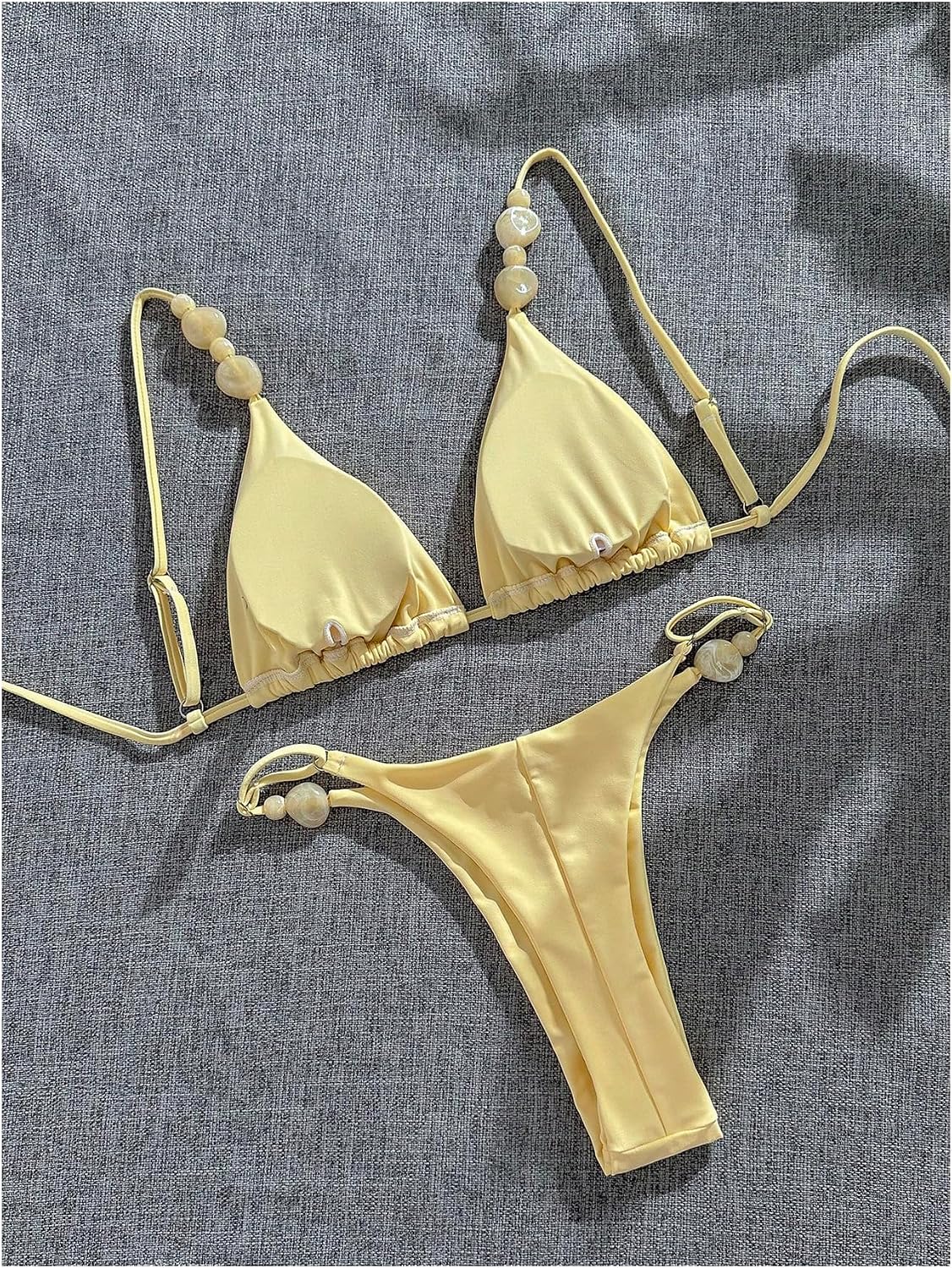 Verdusa Women Bikini Sets 2 Piece Triangle Bikini Swimsuits and Thong Bathing Suit Vacation Outfits