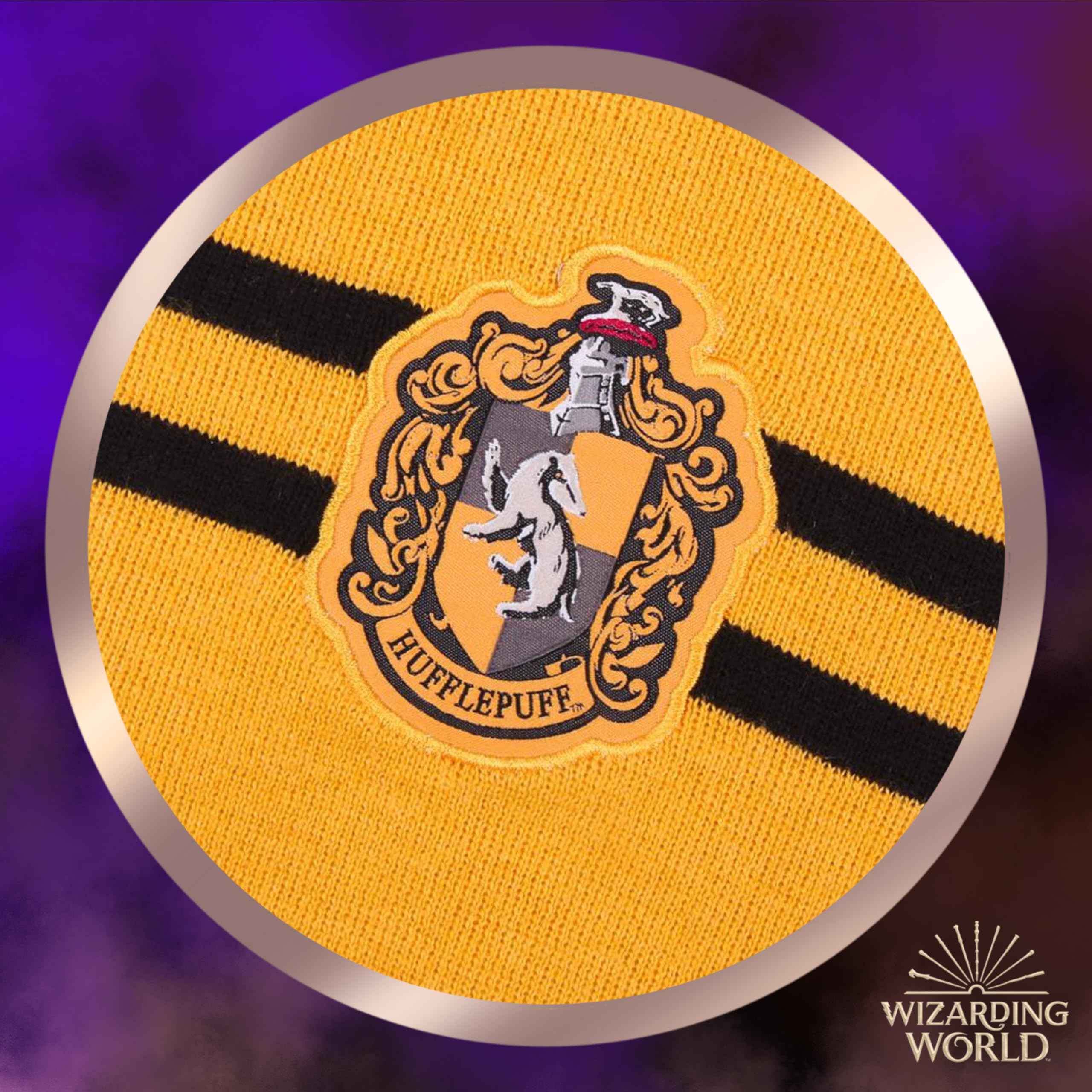 Harry Potter Gorro y Bufanda, Conjunto de Invierno para Niños y Adolescentes, Gorro y Bufanda Hogwarts Hufflepuff, Accesorios de Invierno | Amarillo