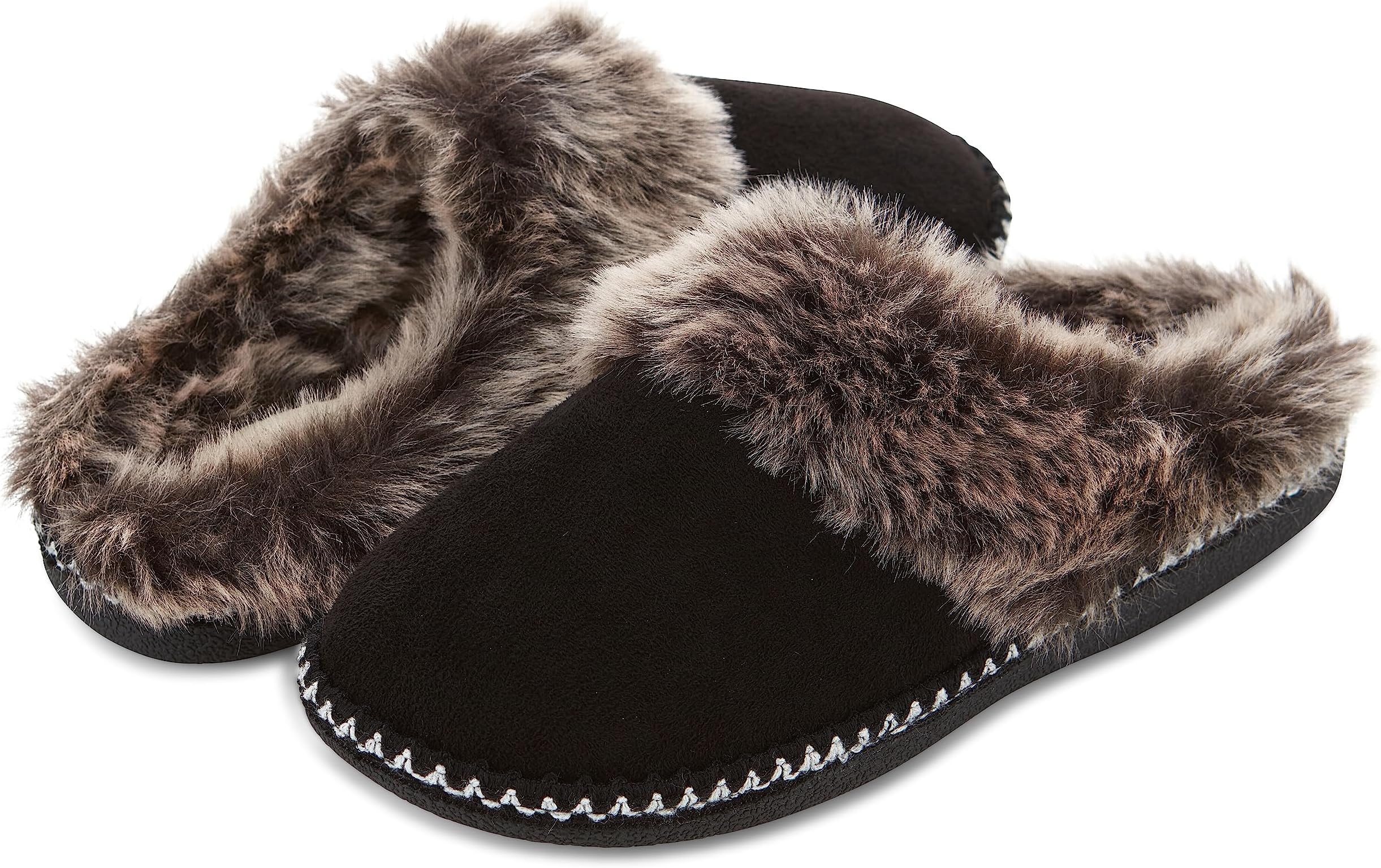 Floopi House Slippers for Women, Aztec Fur Lined Clog Womens Slippers Cozy Memory Foam with Indoor and Outdoor Anti Skid Sole