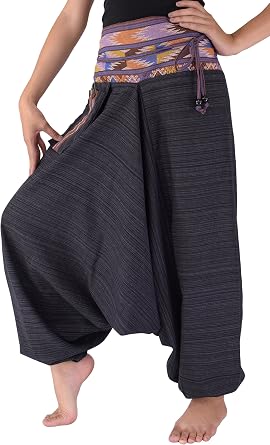 Harem Pants for Women and Men Traditional Loose Plus Size 100% Cotton Bohemian Style