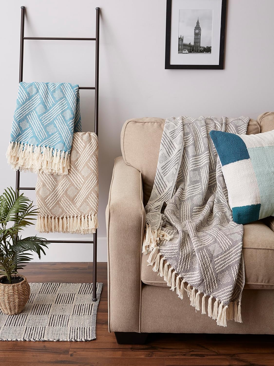 DII Transitional, Basketweave Woven Throw, 50x60, Stone - Image 6