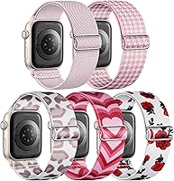 Vista 13 de 5 Pack de bandas elásticas de nylon compatibles con Apple Watch de 40 mm, 41 mm, 42 mm, 44 mm, 45 mm, 46 mm, 49 mm, 38 mm para mujeres y hombres