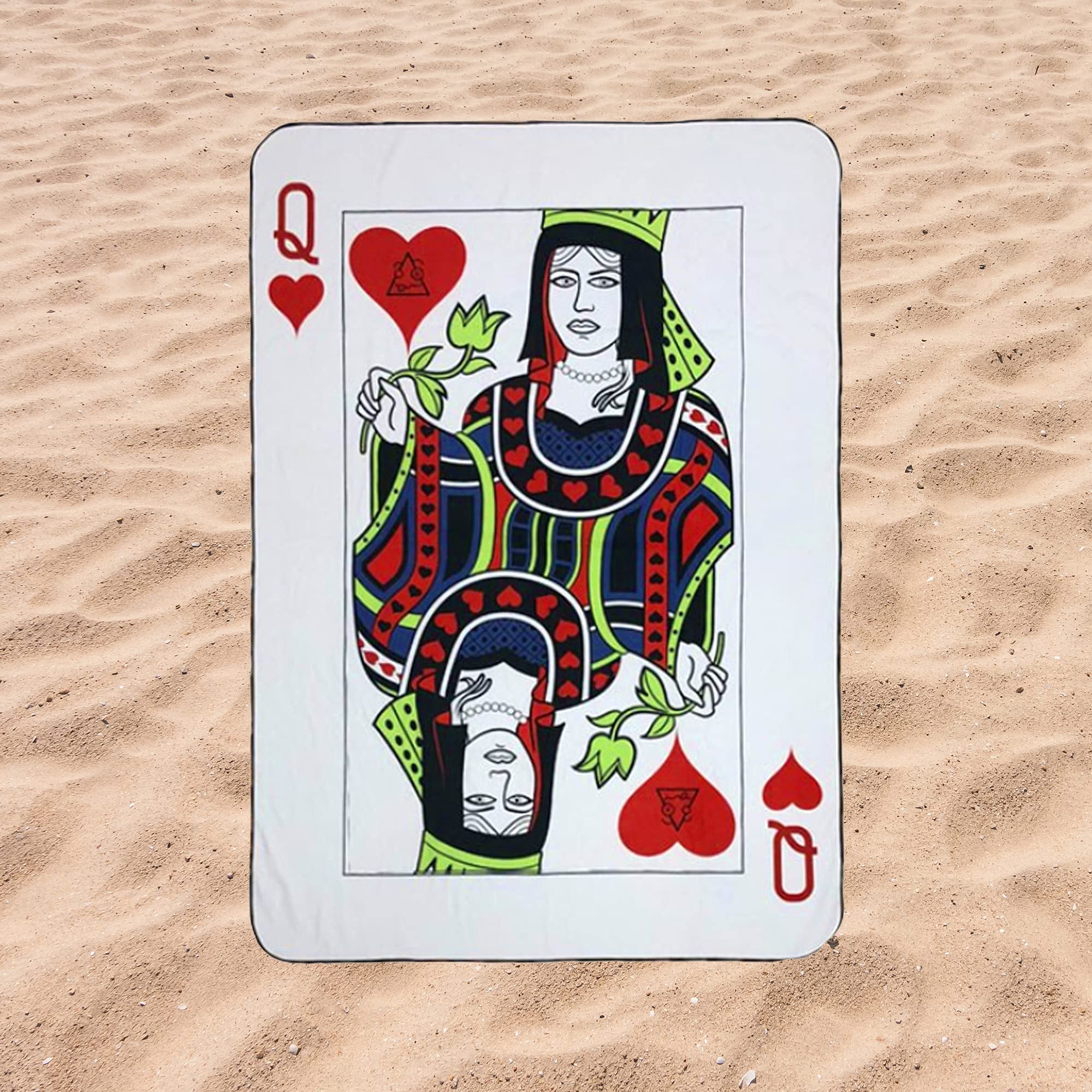 BE CRAZY THE BRAND Toalla de Playa Microfibra Forma de Carta de Poker 148x108 cm