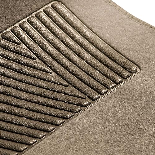 Miniatura 7 de FH Group Alfombrillas de coche  Ajuste universal combo de funda de asiento de coche pequeño, alfombrillas de piso beige protector de alfombra para