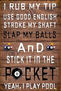 Funny Billiards Metal Sign Pool Table Accessories Vintage Decorative Pool Room Decor Gifts Plaques For Men Billiard Hall Man Cave Bar Tin Signs 8x12 Inches