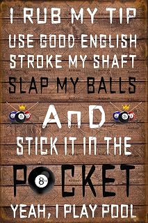 Funny Billiards Metal Sign Pool Table Accessories Vintage Decorative Pool Room Decor Gifts Plaques For Men Billiard Hall Man Cave Bar Tin Signs 8x12 Inches