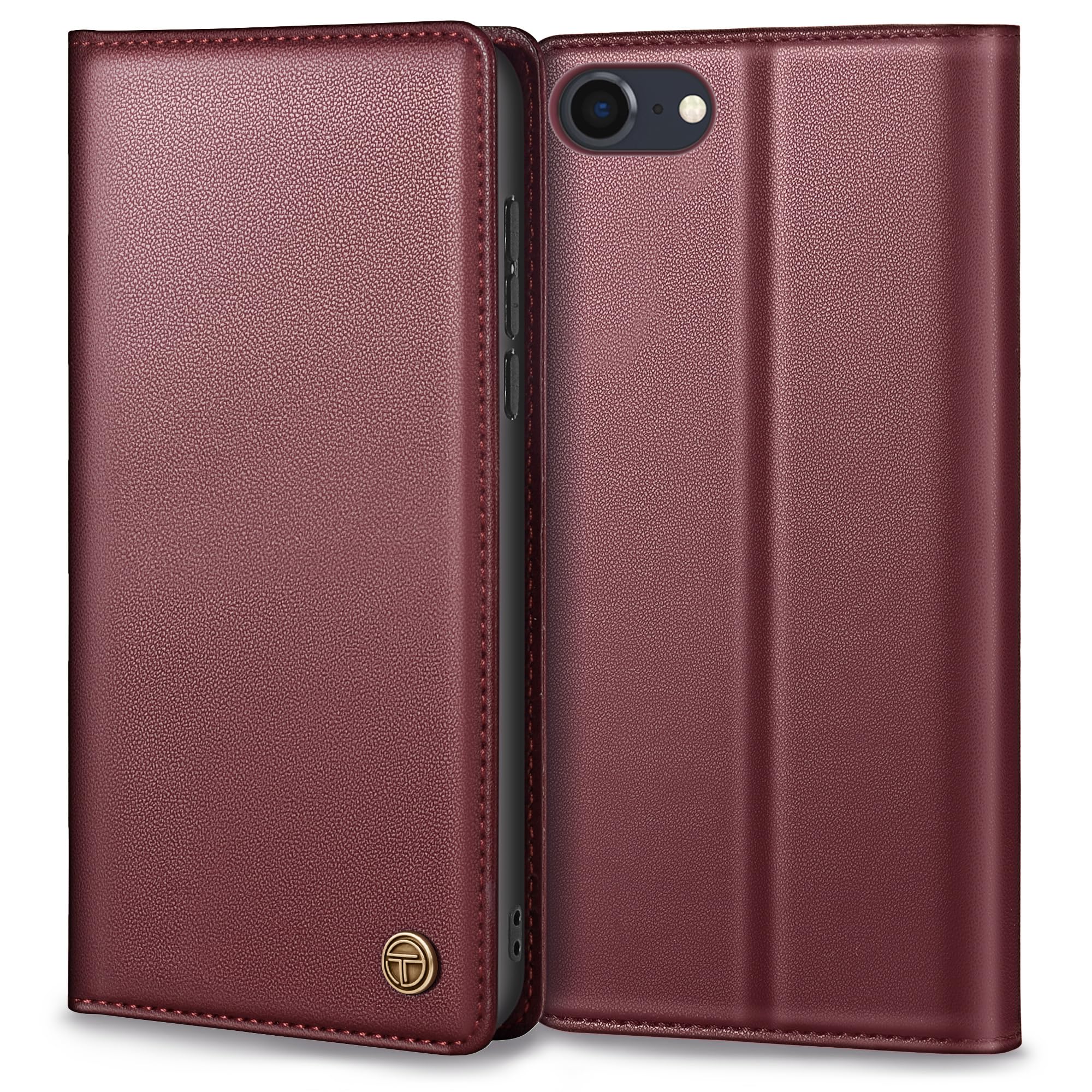 Thorhülle Handyhülle für iPhone 17 Hülle, Premium Lederhülle Schutzhülle Tasche für iPhone 17 Hülle Wallet Kartenfach Standfunktion Flip Case für iPhone 17 Klappbar, Weinrot
