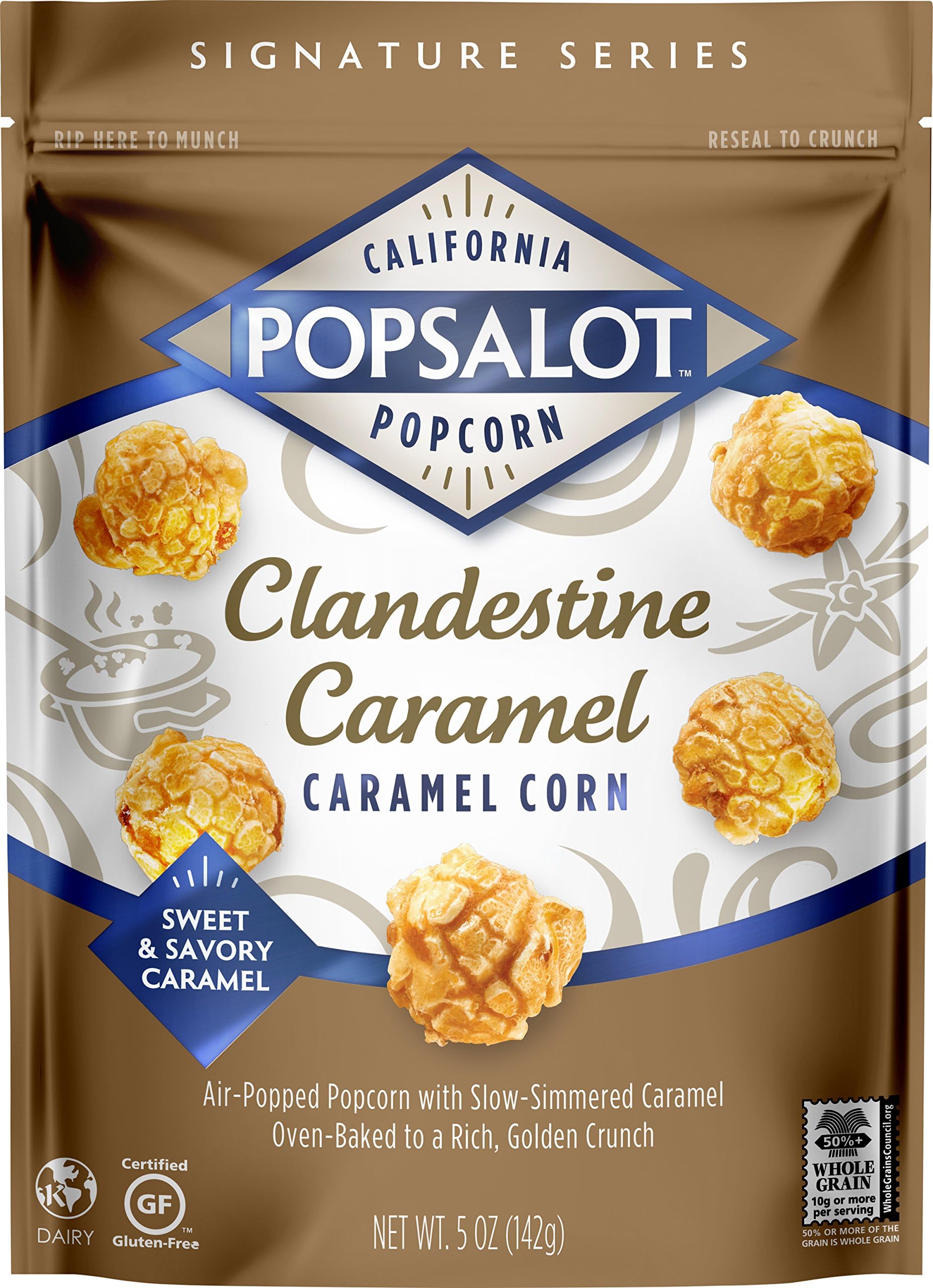 Popsalot Gourmet Popcorn Signature Series, Clandestine Caramel Corn, 5.0 Ounce