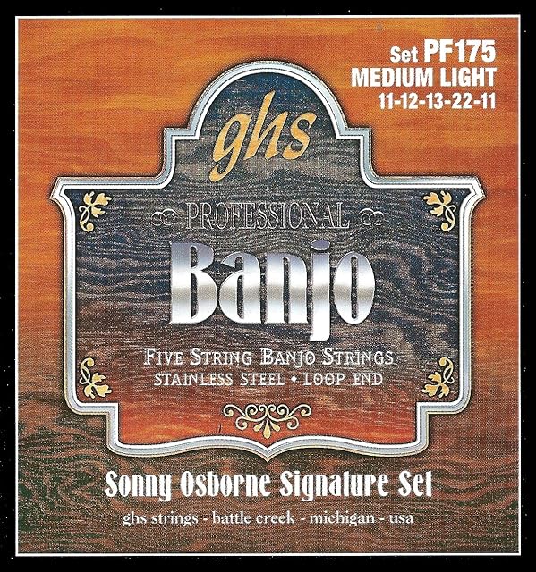 GHS BANJO - Stainless Steel String Set - 5-String - PF175 - Medium Light
