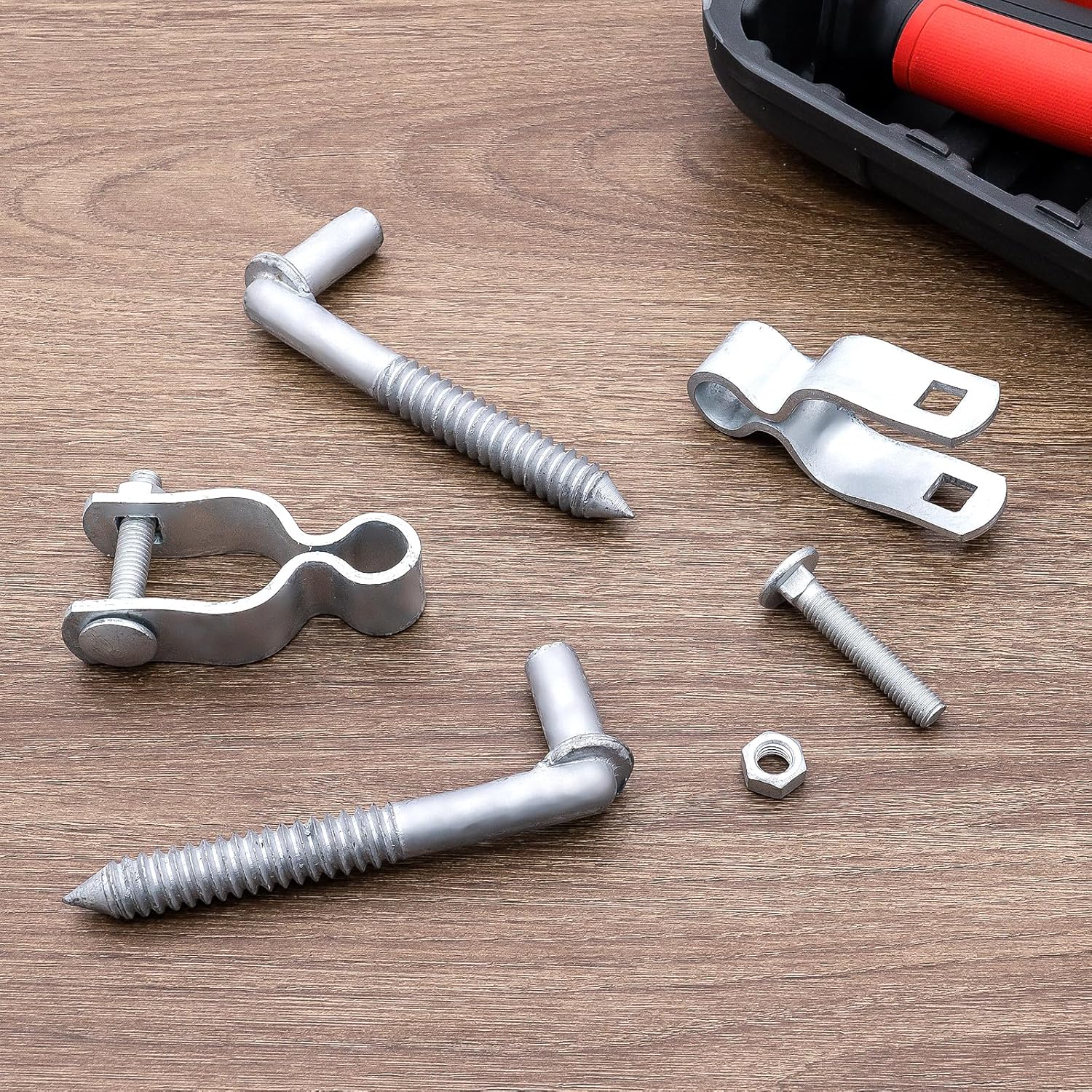 4 Pieces Heavy Duty Farm Gate Hinge Kit, Galvanized Steel Rustproof Hinges with 5/8 Inch Pins for Wood/Metal/Fence Gates, High Load Bearing Capacity