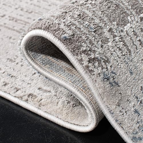 Miniatura 127 de SAFAVIEH Craft Collection - Alfombra cuadrada de 6 pies 7 pulgadas, gris y azul, diseño abstracto moderno, no desprende pelusa y de fácil cuidado