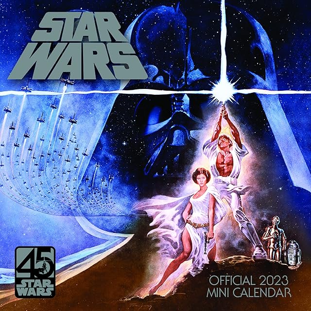 Danilo Promotions Limited Star Wars Calendar 2023 Mini Square Wall Calendar Classic Star Wars Gift Present with Organising Stickers