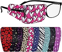 Vista 1 de Sosation 10 parches oculares para adultos ojo derecho izquierdo, parche ocular para gafas, estilos mixtos