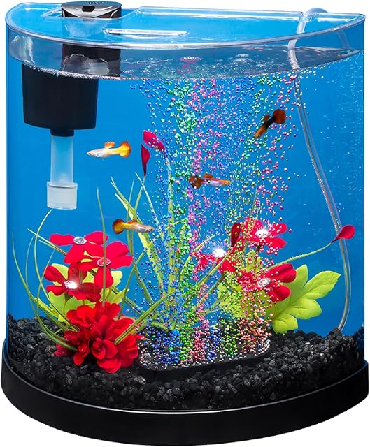 Tetra Half-Moon Acrylic Starter Fish Tank Kit, 3 Gallon