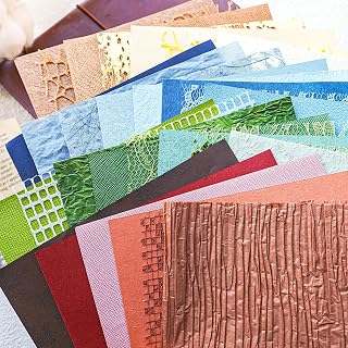 30 sheets Christmas Handmade Textured Scrapbook Paper&Mesh Fabric set - Unique Craft Mulberry Special Rice Paper Mix for Scrapbooking Junk Journaling Supplies Card Making Collage,A5 5.8x8.2 Inch