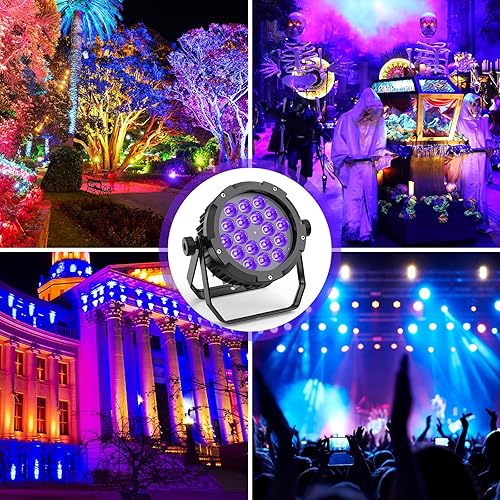 Miniatura 9 de Luz LED impermeable IP67 para escenario UV, ZonQoonz 6 en 1 RGBWA al aire libre Uplighting Control DMX luz de lavado efecto estroboscópico DJ luz