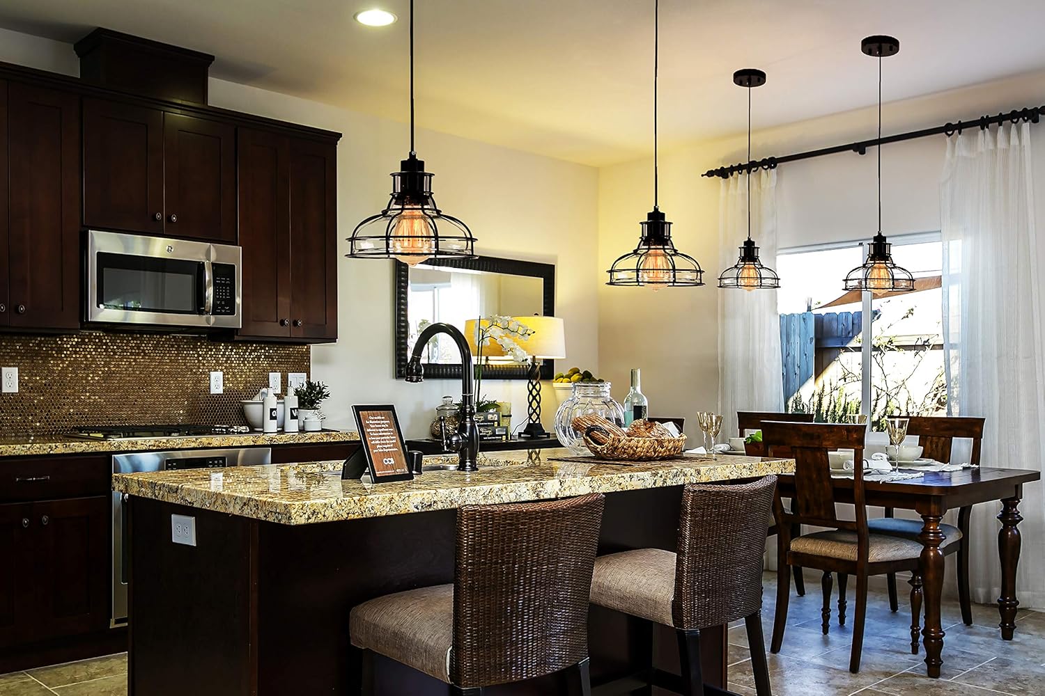 🛒 Crаzу Dеаlѕ PAPAYA Retro Mini Chandelier Farmhouse Industrial Iron Pendant Lighting Ceiling fixtures cage Concise Ceiling Light for Kitchen Island 1-Light