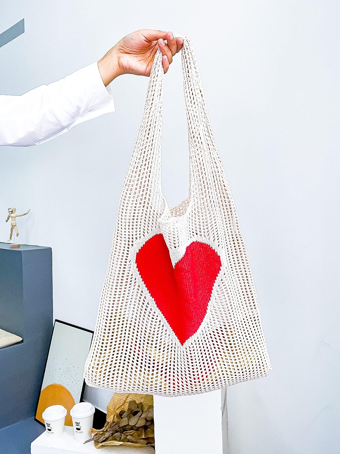 ENBEI Beach Bag Crochet Tote bag for Women,Aesthetic Boho Large Bag,Foldable&Lightweight,Shopping,Beach,Travel,Daily Use - Image 9