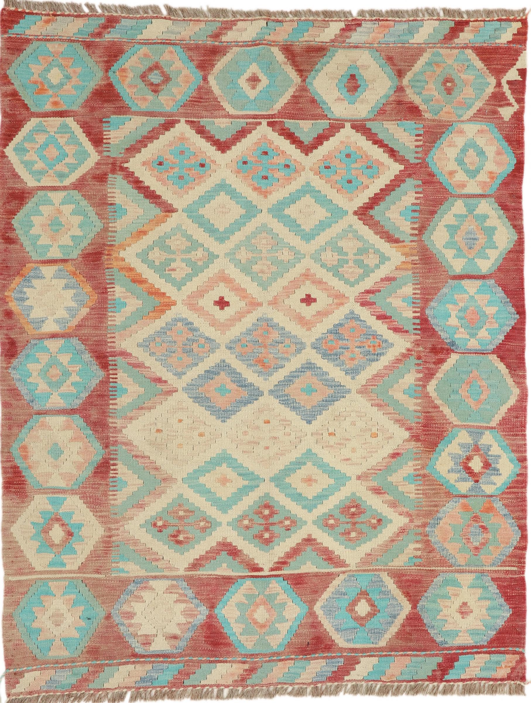 Tapis d'Orient Kilim Afghan tissé à la main en laine pure d'exception
