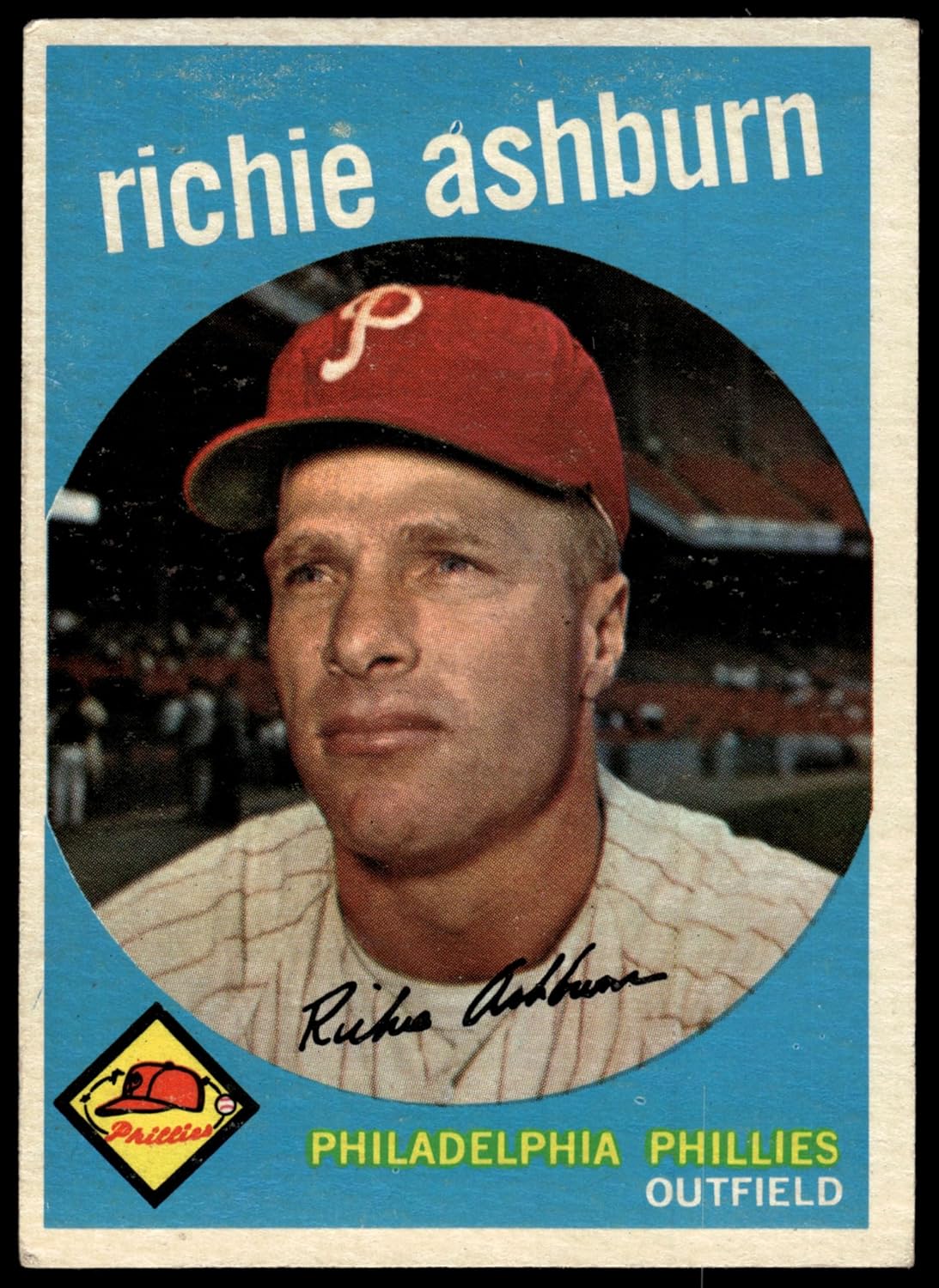 1959 Topps #300 Richie Ashburn Philadelphia Phillies (Baseball Card) VG/EX Phillies