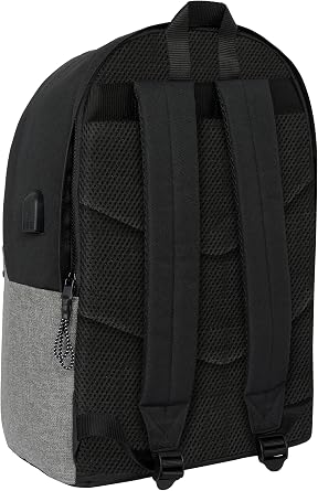 Safta ECKO UNLTD. RHINO – Laptop Backpack 15.6 Inch and USB, Ideal for Young People of Different Ages, Recycled Fabric, Comfortable and Versatile, Quality and Resistance, 31 x 18 x 44 cm, Grey/Black