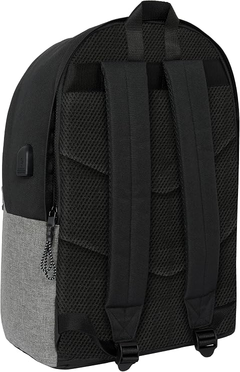Safta ECKO UNLTD. RHINO – Laptop Backpack 15.6 Inch and USB, Ideal for Young People of Different Ages, Recycled Fabric, Comfortable and Versatile, Quality and Resistance, 31 x 18 x 44 cm, Grey/Black