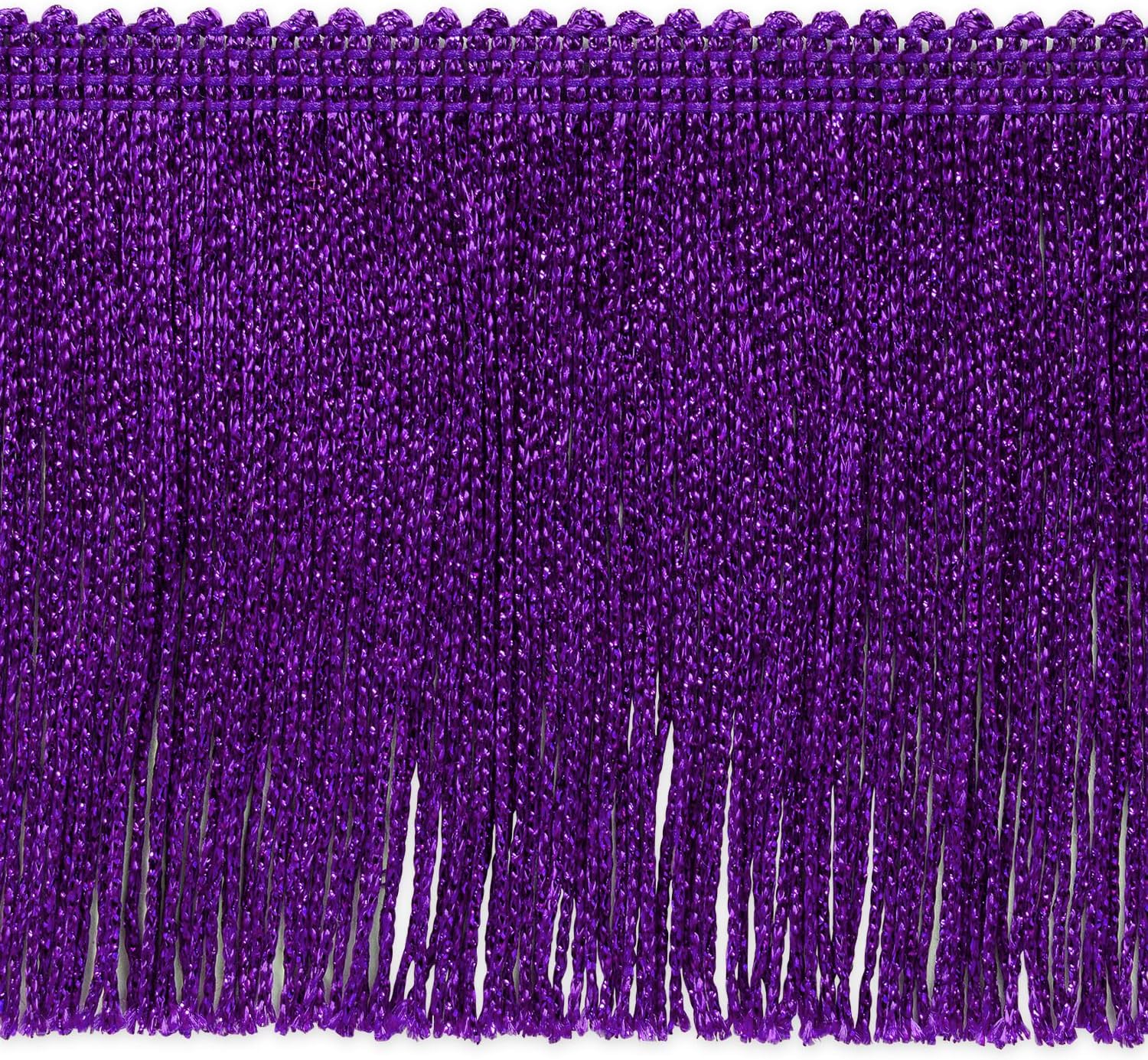 Trims By The Yard 4" Metallic Chainette Fringe Trim, Polyester-Made Decorative Fringe Trim, Versatile Fringes for Costumes, Uniforms, Home Decor, and Party Decorations, 20 Yards, Red