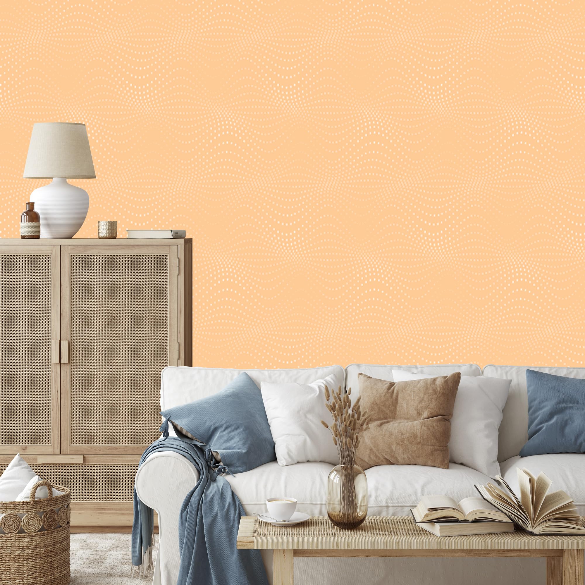 Vliestapete Geometrisches Muster – Creme 50 x 1000 cm | Grafische Formenkomposition; Plastische Tiefenwirkung; Zeitgemäße Wandgestaltung; Kleister im Set