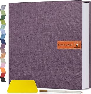 Popotop Large Photo Album Self Adhesive 4x6 5x7 8x10 Scrapbook Album DIY Picture Book,Gifts for Mom,Family Baby and Wedding,with Metal Pen and Plastic Board