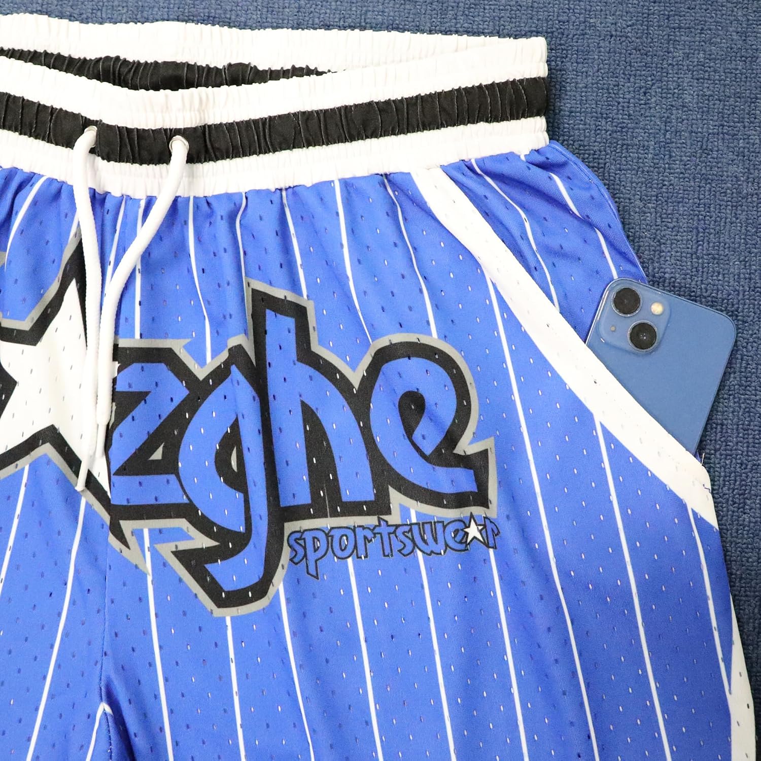 Mens Cool Graphic Sport Athletic Shorts Light Weight Mesh Workout Training Drawstring Basketball Shorts - Image 5