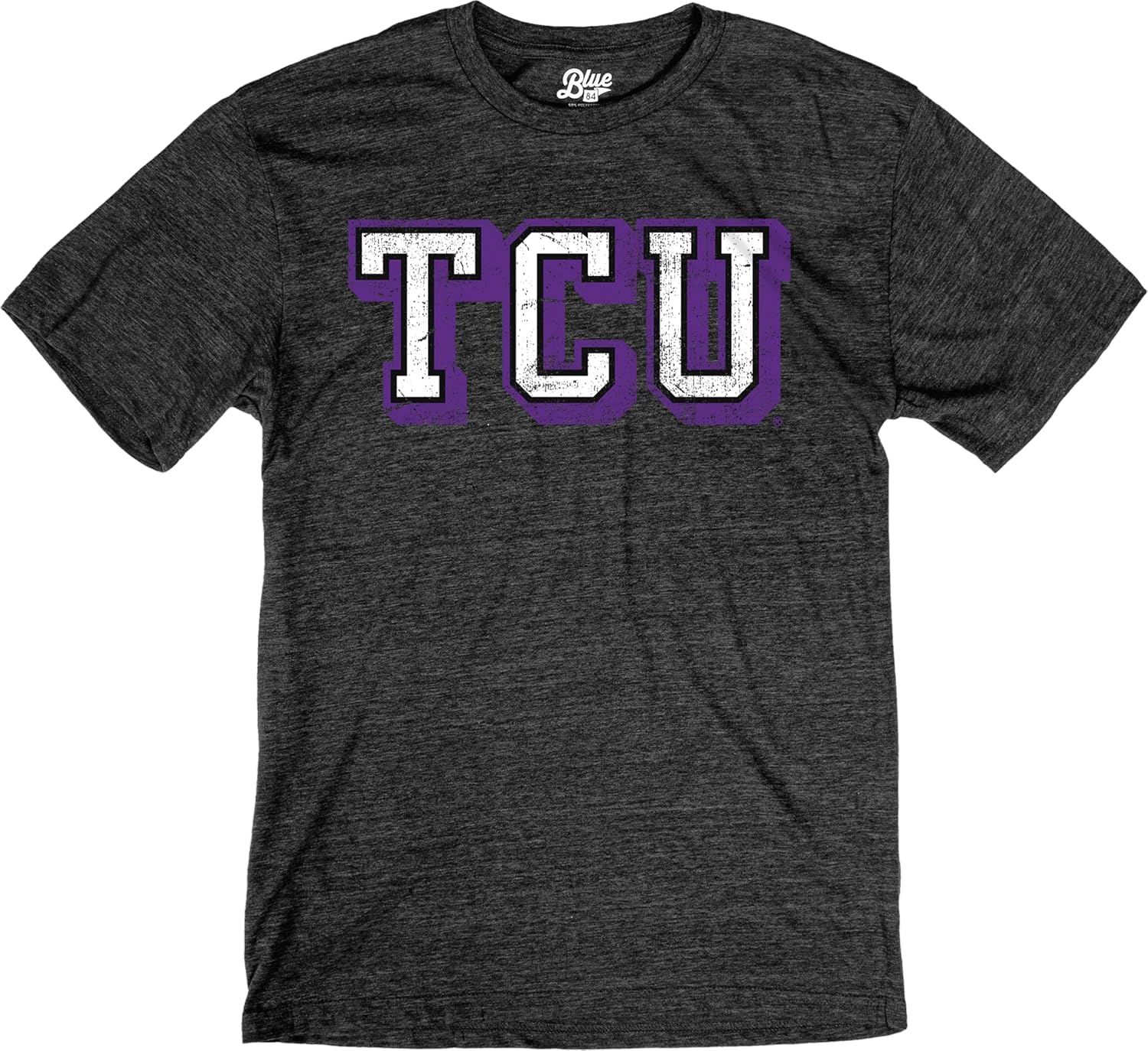 Blue 84 NCAA Unisex-Adult NCAA Officially Licensed Tri-Blend T-Shirt Vintage Prominent Black - Image 3