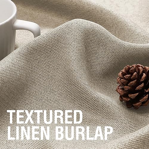 Miniatura 158 de H.VERSAILTEX Cortinas opacas de lino de 96 pulgadas de largo con aislamiento térmico para oscurecer la habitación, cortinas de lino con textura