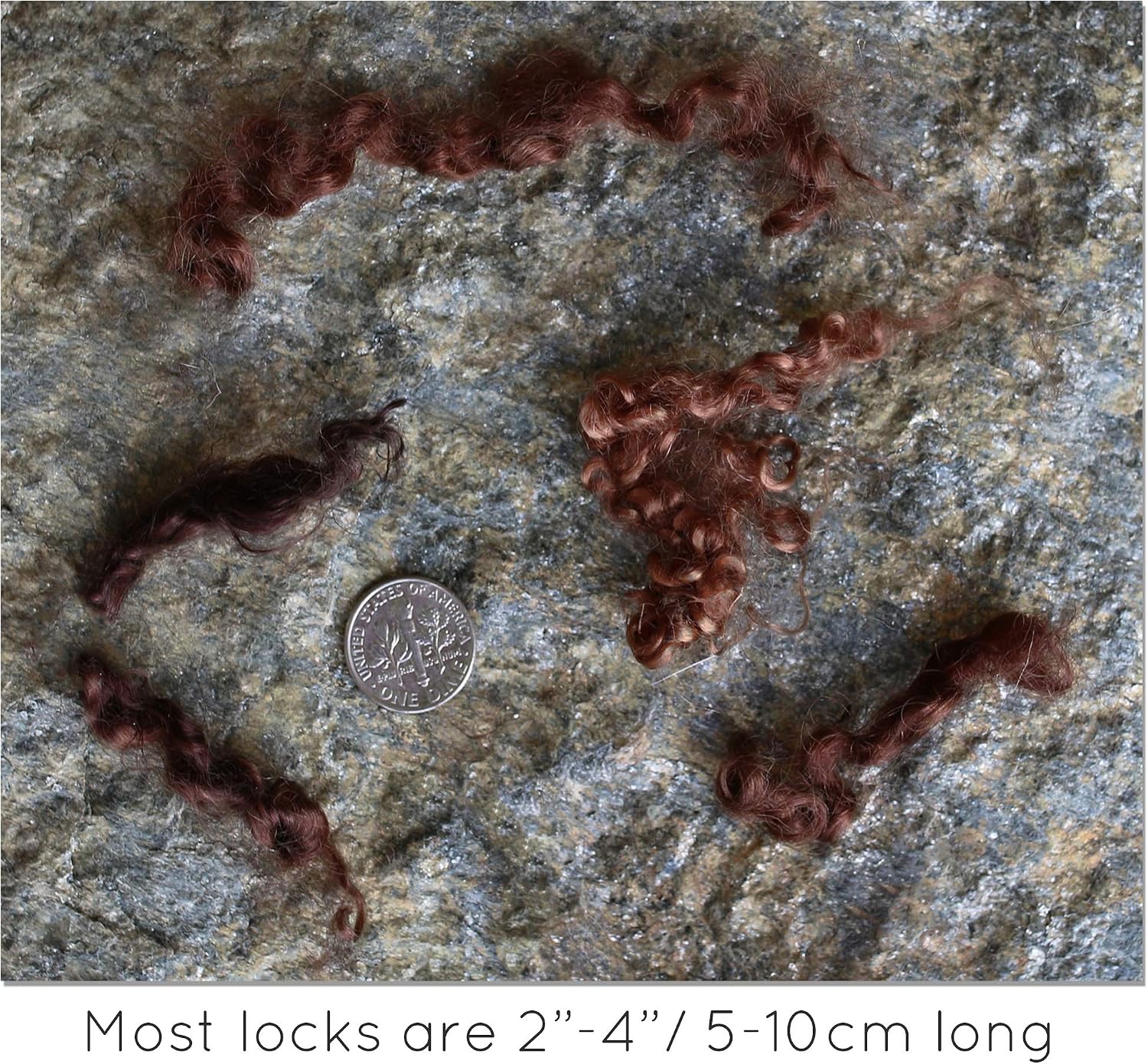 Real Mohair Locks. Organic Hand Dyed Wool Fiber for Doll Hair and Wigs, Felting, Blending, Spinning, Wallhangings and Embellishments. Brown, 1 Ounce (28g)