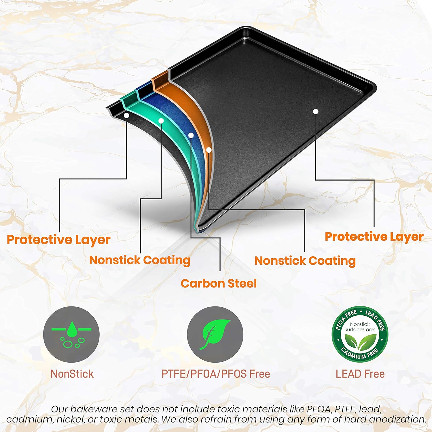 NutriChef 2-Piece XL Mega Cookie Sheet Baking Pans Set - 22" x 16" Nonstick Carbon Steel Oven Tray, Dishwasher Safe, Stackable Bakeware - Perfect for Cookies and Sheet Meals, 4 PACK, 8 Pans