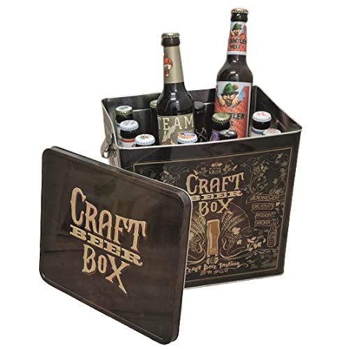 KALEA Bier-Box | Metallbox mit 3D-Prägung | 12 x 0,33l Bierspezialitäten | Geschenkidee für Bierliebhaber | Vatertag (Craft-Box, 12x0,33l)
