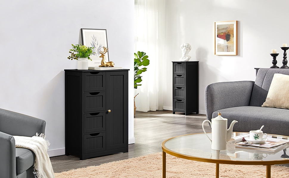 Amazon｜Yaheetech 食器棚 リピングキャビネット 収納棚 幅56 引き出し  