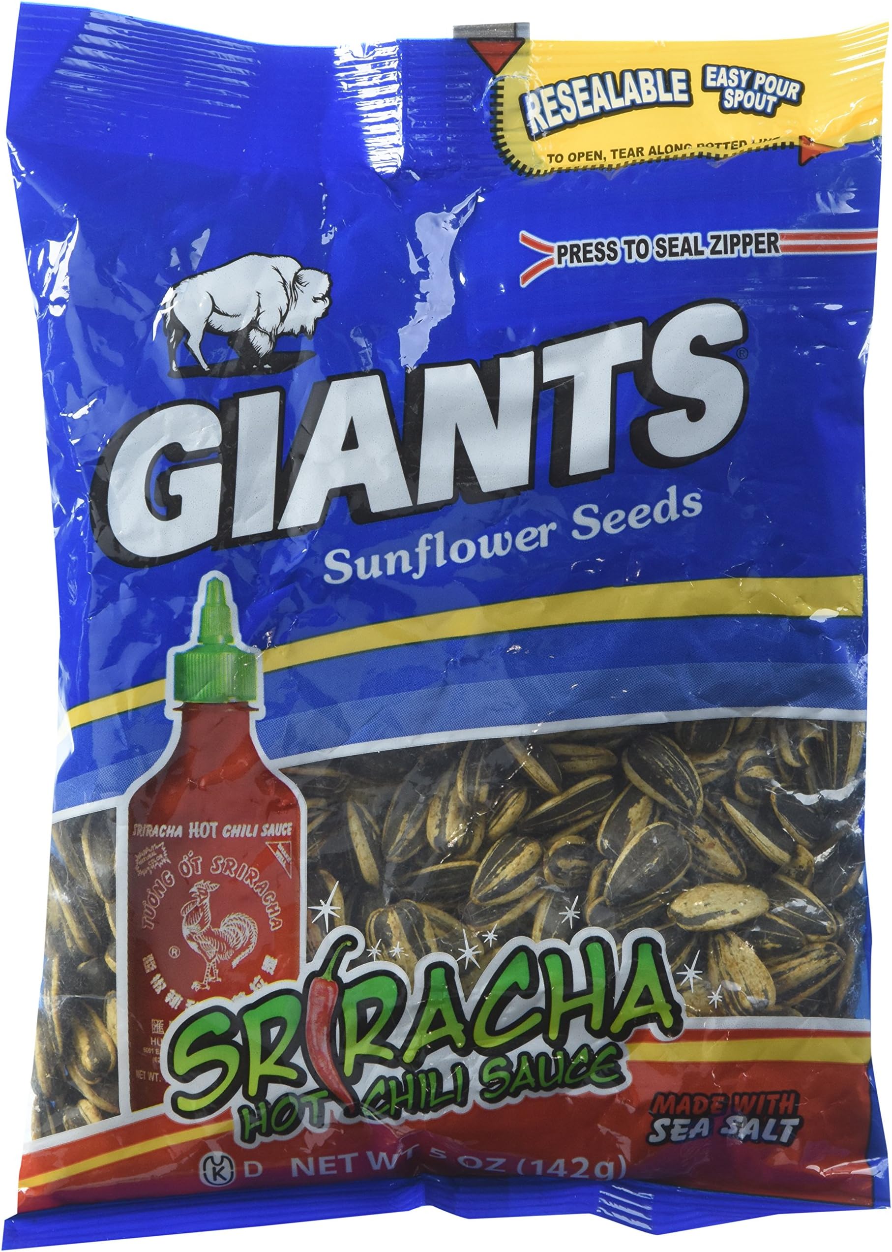 Sriracha Flavored GIANTS Sunflower Seeds(12 counts,5oz each)