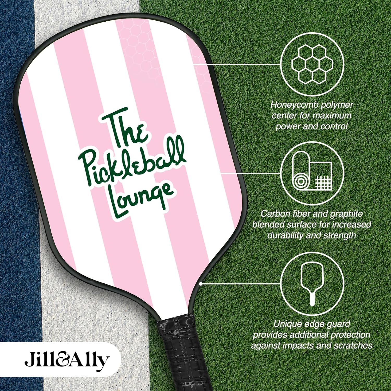 Jill & Ally The Pickleball Lounge Paddle - Pink