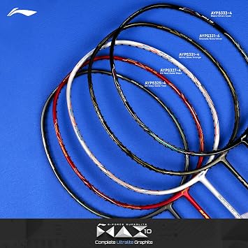 Li-Ning G-Force Superlite Max 10 Carbon Fibre Badminton Racket with Free Full Cover(80 Grams, 28 Lbs) (White/Blue/Orange)