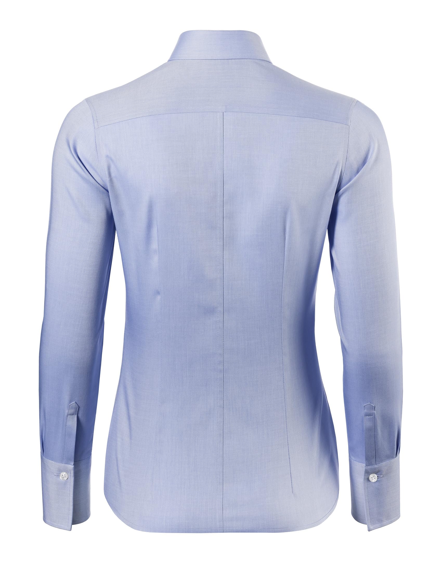 Vincenzo Boretti Camicia-Blusa Donna Elegante, Taglio Abbastanza Aderente, Manica-Lunga, in Tinta Unita, Facile da Stirare, Collo Classico