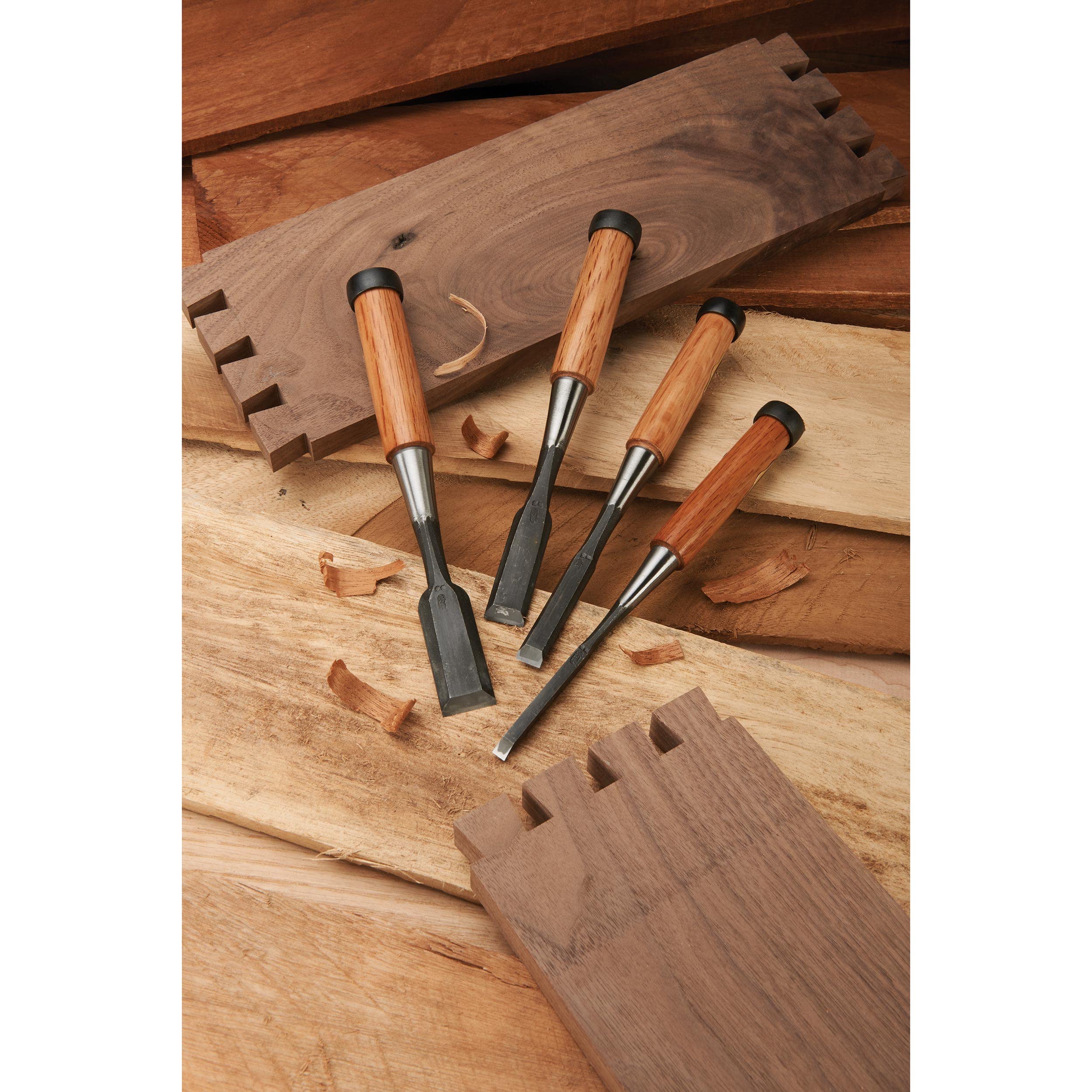 Ioroi 4-Piece Japanese Bench Chisel Set - 6 mm, 12 mm, 18 mm, 24